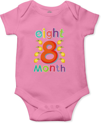 THE PRINT PLATTER Romper For Baby Boys & Baby Girls Printed Pure Cotton(Pink, Pack of 1)
