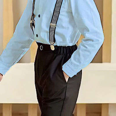 ZIKIGO Dungaree For Boys & Girls Party Solid Cotton Blend(Light Blue, Pack of 1)