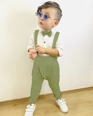 Aryanfab Baby Boys Casual Shirt Dungaree(GREEN)