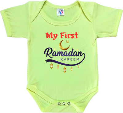Cute Palls Romper For Baby Boys & Baby Girls Casual Graphic Print Cotton Blend(Green, Pack of 1)