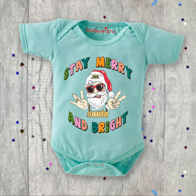Babywish Romper For Baby Boys & Baby Girls Casual Printed Cotton Blend(Light Green, Pack of 1)