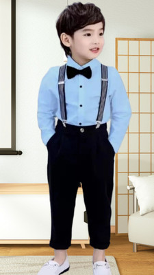 ZIKIGO Dungaree For Baby Boys & Baby Girls Party Solid Polycotton(Light Blue, Pack of 1)