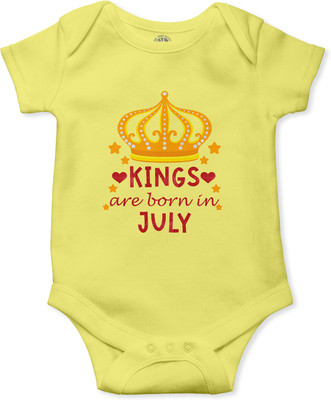 THE PRINT PLATTER Romper For Baby Boys & Baby Girls Printed Pure Cotton(Yellow, Pack of 1)