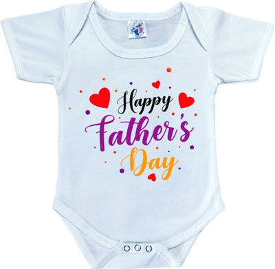 Cutie Pals Romper For Baby Boys & Baby Girls Casual Printed Cotton Blend(White, Pack of 1)