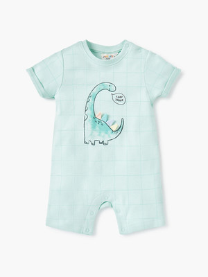 JUNIORS by Babyshop Romper For Boys Casual Animal Print Pure Cotton(Green, Pack of 1)
