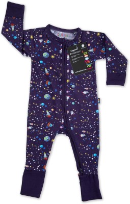 Lazytoon Romper For Baby Boys & Baby Girls Casual Printed Pure Cotton(Dark Blue, Pack of 1)