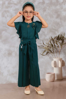 RhythmAvenues Girls Party(Festive) Top Pant(Green)