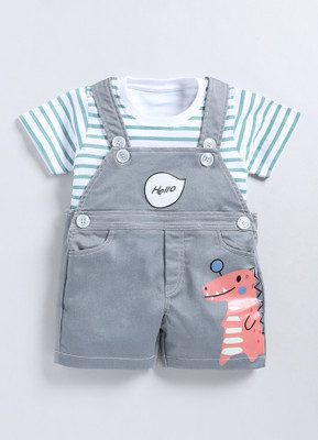 CUTOPIES Dungaree For Baby Boys & Baby Girls Casual Graphic Print Cotton Blend(Multicolor, Pack of 1)