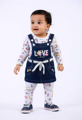 Buble Duble Romper For Baby Girls Casual Printed Hosiery(Blue, Pack of 1)