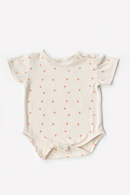 URBANRAC Romper For Baby Boys & Baby Girls Printed Pure Cotton(Beige, Pack of 1)