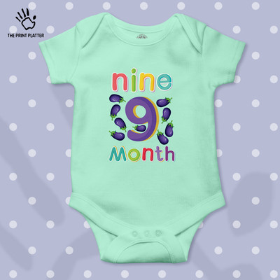 THE PRINT PLATTER Romper For Baby Boys & Baby Girls Printed Pure Cotton(Yellow, Pack of 1)