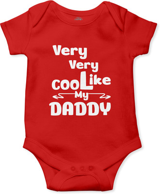 swaggers Romper For Baby Boys & Baby Girls Casual Graphic Print Cotton Blend(Red, Pack of 1)