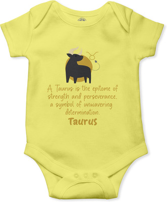 THE PRINT PLATTER Romper For Baby Boys & Baby Girls Printed Pure Cotton(Yellow, Pack of 1)