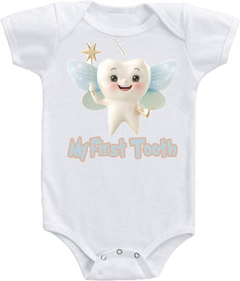 PrintHolic Romper For Baby Boys & Baby Girls Casual Printed Cotton Blend(White, Pack of 1)