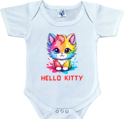 Cute Palls Romper For Baby Boys & Baby Girls Casual Graphic Print Cotton Blend(Blue, Pack of 1)