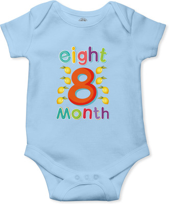 THE PRINT PLATTER Romper For Baby Boys & Baby Girls Printed Pure Cotton(Light Blue, Pack of 1)