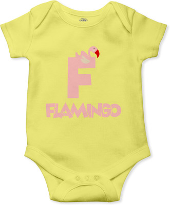 THE PRINT PLATTER Romper For Baby Boys & Baby Girls Printed Pure Cotton(Yellow, Pack of 1)