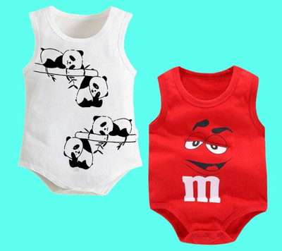psv fashion Romper For Baby Boys & Baby Girls Casual Printed Pure Cotton(Multicolor, Pack of 2)