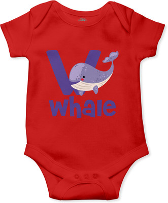 THE PRINT PLATTER Romper For Baby Boys & Baby Girls Graphic Print Pure Cotton(Red, Pack of 1)