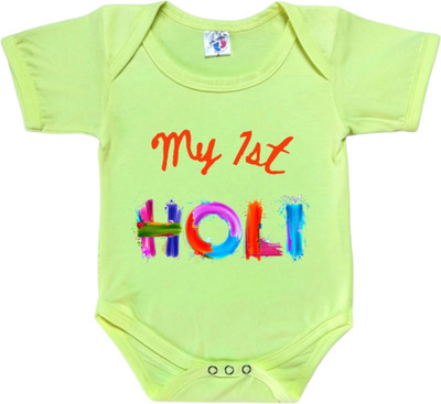 Cute Palls Romper For Baby Boys & Baby Girls Casual Printed Cotton Blend(Green, Pack of 1)