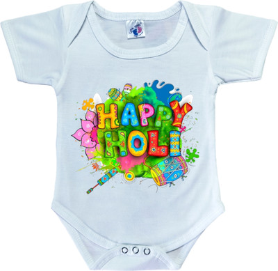 Cute Palls Romper For Baby Boys & Baby Girls Casual Printed Cotton Blend(Light Blue, Pack of 1)