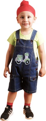 V CLUB Dungaree For Boys Casual Solid Denim(Multicolor, Pack of 1)
