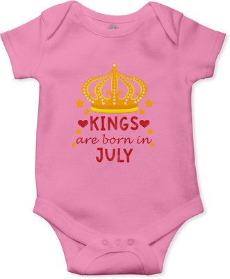THE PRINT PLATTER Romper For Baby Boys & Baby Girls Printed Pure Cotton(Pink, Pack of 1)