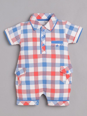 BabyGo Romper For Baby Boys Casual Printed Pure Cotton(Multicolor, Pack of 1)
