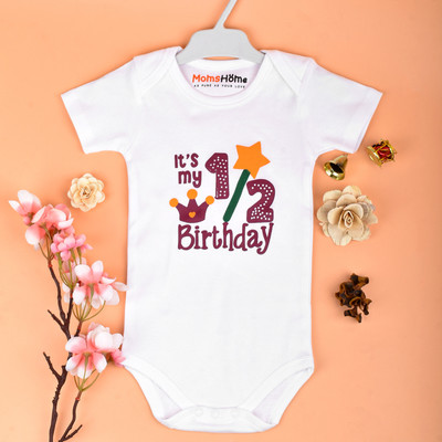 Mom's Home Dungaree For Baby Boys & Baby Girls Casual Printed Cotton Blend(White, Pack of 1)