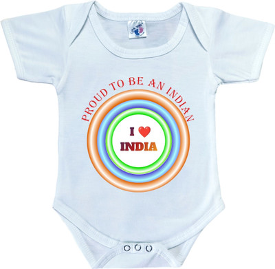 Cutie Pals Romper For Baby Boys & Baby Girls Casual Graphic Print Cotton Blend(Light Blue, Pack of 1)