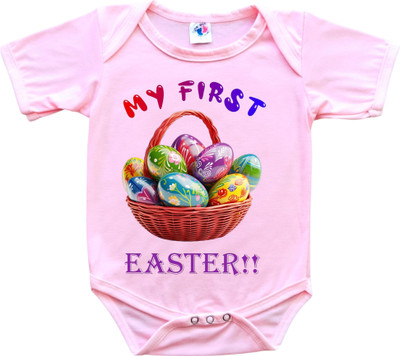 Cute Palls Romper For Baby Boys & Baby Girls Casual Graphic Print Cotton Blend(Pink, Pack of 1)