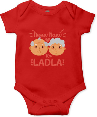 swaggers Romper For Baby Boys & Baby Girls Casual Graphic Print Cotton Blend(Red, Pack of 1)
