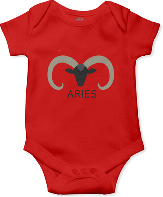 THE PRINT PLATTER Romper For Baby Boys & Baby Girls Printed Pure Cotton(Red, Pack of 1)