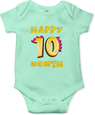 THE PRINT PLATTER Romper For Baby Boys & Baby Girls Printed Pure Cotton(Light Green, Pack of 1)