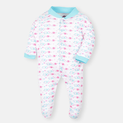 Baby Story Romper For Baby Boys & Baby Girls Casual Printed Cotton Blend(Blue, Pack of 1)