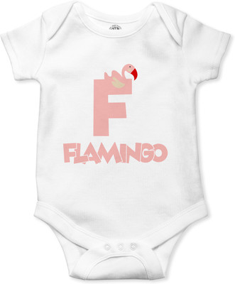 THE PRINT PLATTER Romper For Baby Boys & Baby Girls Graphic Print Pure Cotton(White, Pack of 1)