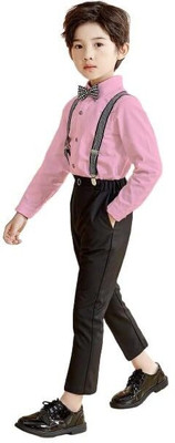 Bleckz Someck Boys & Girls Party(Festive) Shirt Pant(Pink)