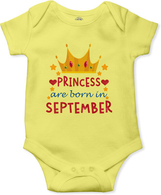 THE PRINT PLATTER Romper For Baby Boys & Baby Girls Printed Pure Cotton(Yellow, Pack of 1)