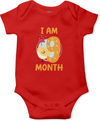 THE PRINT PLATTER Romper For Baby Boys & Baby Girls Printed Pure Cotton(Red, Pack of 1)