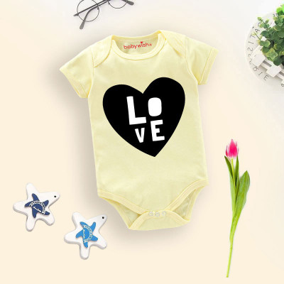 Babywish Romper For Baby Boys & Baby Girls Casual Printed Cotton Blend(Yellow, Pack of 1)