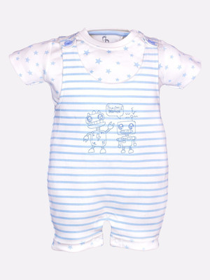 BabyGo Dungaree For Baby Boys & Baby Girls Casual Solid Pure Cotton(Blue, Pack of 1)