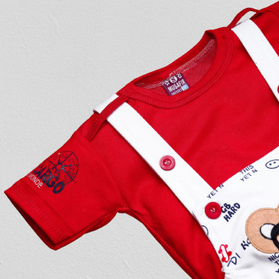 Procyon Dungaree For Baby Boys & Baby Girls Casual Printed Hosiery(Red, Pack of 1)