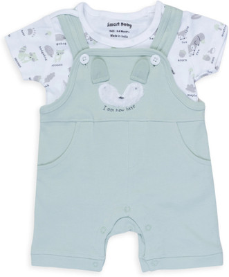 Smart Baby Dungaree For Baby Boys & Baby Girls Casual Striped Pure Cotton(Multicolor, Pack of 1)