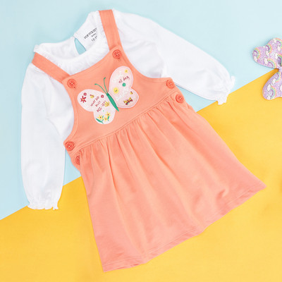 Pantaloons Baby Dungaree For Baby Girls Casual Printed Pure Cotton(Red, Pack of 1)