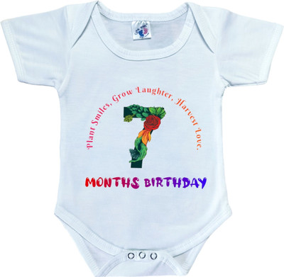 Cutie Pals Romper For Baby Boys & Baby Girls Casual Graphic Print Cotton Blend(White, Pack of 1)