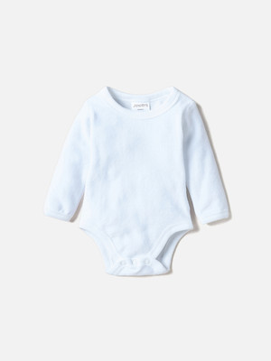 JUNIORS by Babyshop Romper For Baby Boys & Baby Girls Solid Pure Cotton(White, Pack of 1)