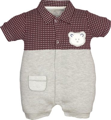 BabyGo Romper For Baby Boys Casual Printed Pure Cotton(Multicolor, Pack of 1)
