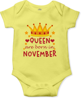 THE PRINT PLATTER Romper For Baby Boys & Baby Girls Printed Pure Cotton(Yellow, Pack of 1)