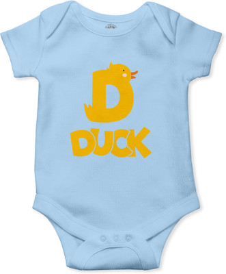 THE PRINT PLATTER Romper For Baby Boys & Baby Girls Printed Pure Cotton(Light Blue, Pack of 1)