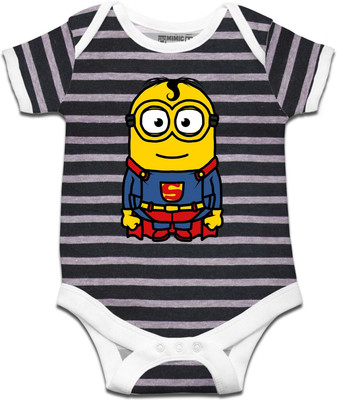 RUSE Romper For Baby Boys & Baby Girls Casual Graphic Print Cotton Jersey(Black, Pack of 1)